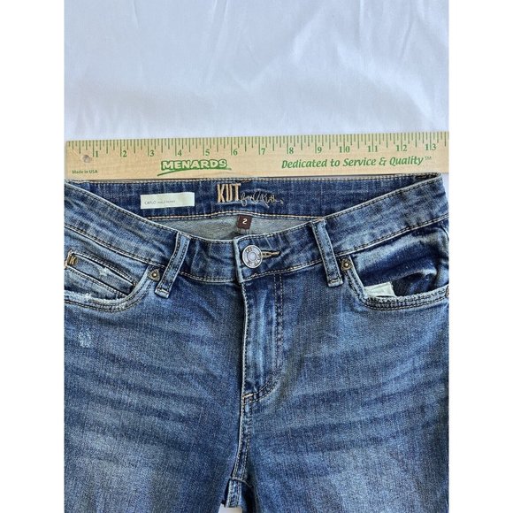 Kut From The Kloth Womens Jeans Size 2 Blue Carlo Ankle Skinny Raw Hem Mid Rise - Picture 13 of 16